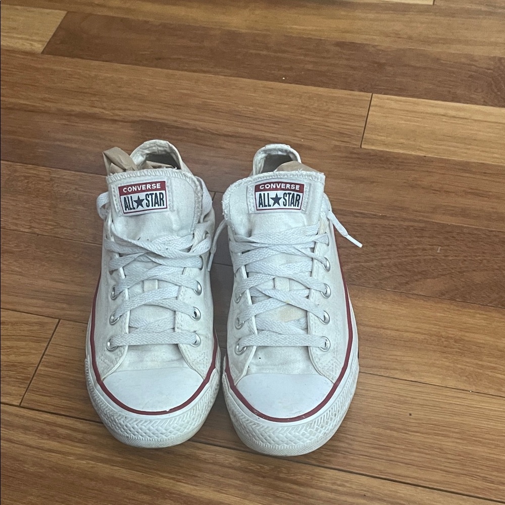 Converse All Star White with Red Trim Sneakers